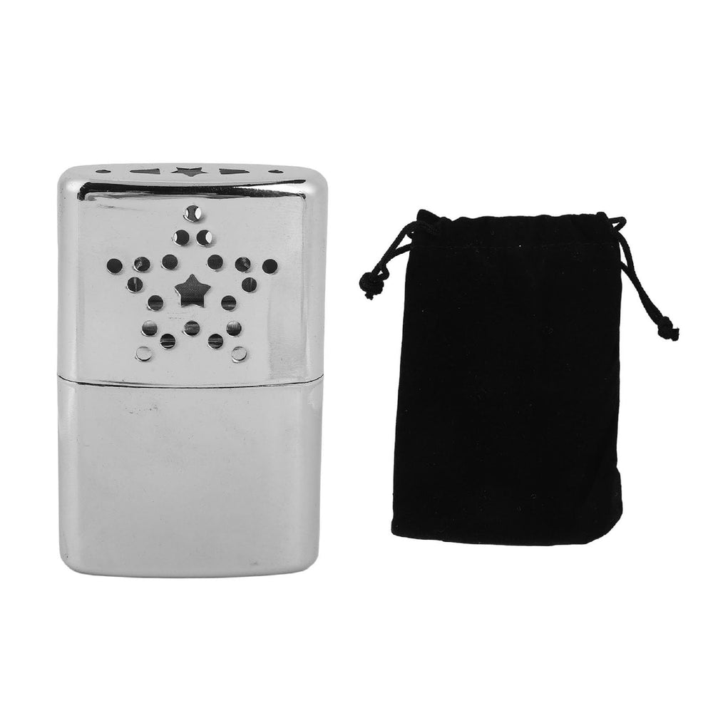 Generic Rapid Heating Hand Warmer in silver front view, portable warmth for outdoor activities
