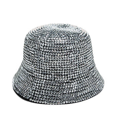 Generic Rhinestone Bucket Hat in black with glam embellishments for stylish sun protection.