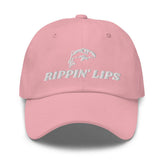 Generic Rippin Lips fishing hat pink, front view, sun protection for bass fishing.