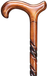 Generic rosewood head carved wooden walking cane for elegant support.
