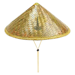 Generic Traditional Chinese Rattan Hat front view with woven texture for outdoor sun protection.