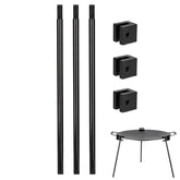 Generic tripod grill-lantern-hanger-base enables a stable base for open-fire cooking.