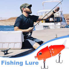 Generic Trout Lures glide bait side view highlights two-section body for natural swerving.