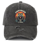 Generic Unhinged & Feral Raccoon cap front view with casual sun protection and style