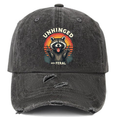 Generic Unhinged & Feral Raccoon cap front view with casual sun protection and style