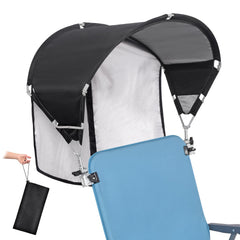 Generic universal chair umbrella clamp securely attaches to many chair frames for on-the-go shade
