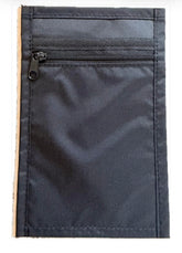 Generic Universal Sticky Pocket attached to a jacket for secure everyday carry.