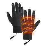 Generic USB heated gloves show triple-layer warmth for cozy hands during chilly walks