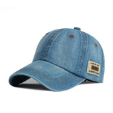 Generic Vintage Distressed Jean Hat front view showing adjustable clip for universal fit