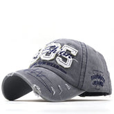 GENERIC washed denim cap light grey front view offering casual style and all-season comfort.