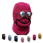 Generic Winter Thermal Hat with Glasses in burgundy provides all-round warmth for cold days.