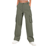 Generic Womens Cargo Pants high waist with multiple pockets for secure daily storage.