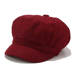 Generic beret-style newsboy detail shot highlights the structured crown.