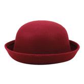 Generic Women's Roll-Up Brim Fedora Hat, front view, travel-friendly sun shade.