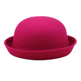Generic Women's Roll-Up Brim Fedora worn by model demonstrating portable shade.