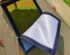 Genma0 hot tent stove jack cover protecting flue pipes during tipi camping.