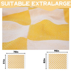 Genovega picnic blanket on camping site, durable Turkish cotton for adventures.