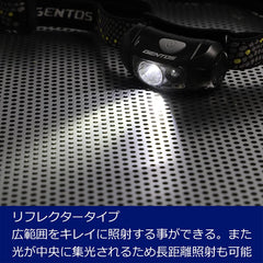 GENTOS LED Headlight IP64 dustproof design for rugged conditions.