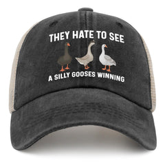 Georgeston they hate to see a silly gooses trucker hat in black for daily casual wear