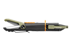 Gerber LineDriver with spinning hook vise for quick bait changes and secure knots.