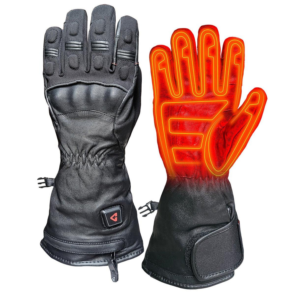 Gerbing 7V Hard Knuckle Gloves front view showing heating to fingertips.