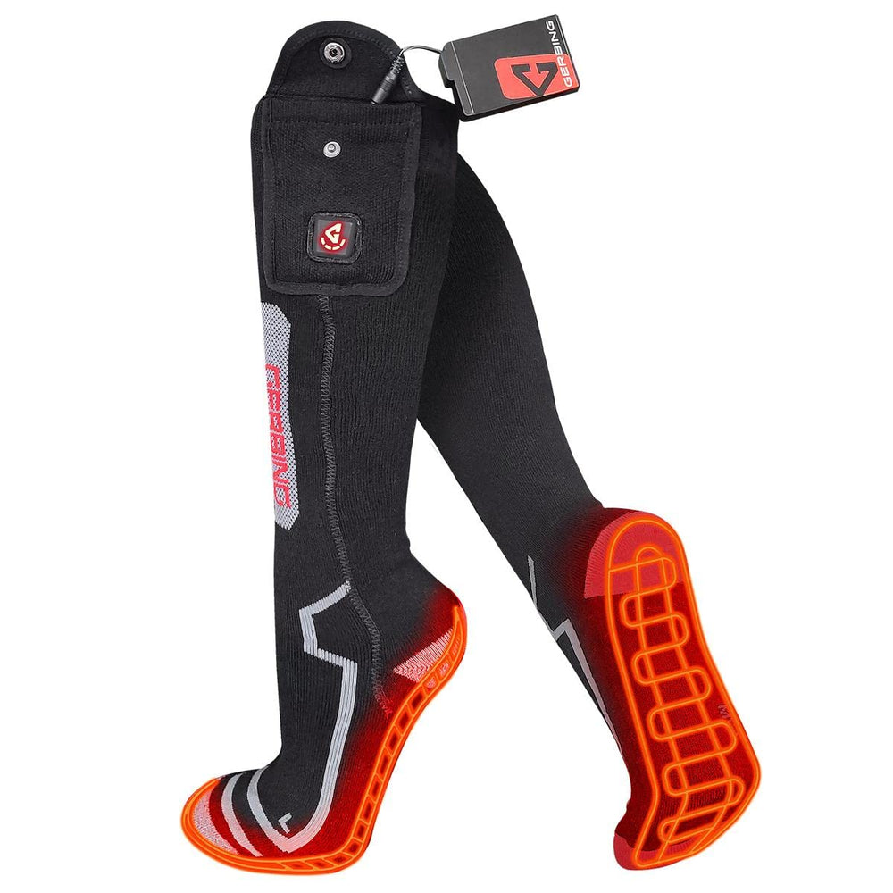 Gerbing 7V Ultimate Wool Heated Socks overview image: experience all-day warmth with wireless heat-ready design.