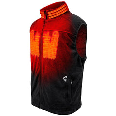 Gerbing Thermite Fleece Vest 2.0 front view shows heated zones for all-day warmth