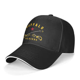 Gertfde Buffalo Soldier hat front view shows timeless curved brim for classic style