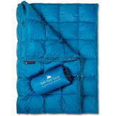 Get Out Gear Double Puffy Blanket folded in its stuff sack for easy transport.