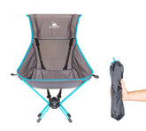 Get Out Gear TrekChair packed compact beside a water bottle for backpacking preparation.