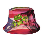 GTEVUTS summer bucket hat with tropical frog pattern for sunny beach days