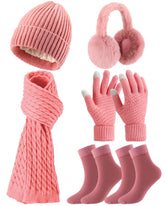 Geyoga winter warm set hat provides cozy knit warmth for cold-day comfort.
