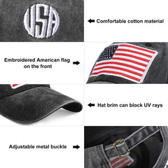 Geyoga American flag baseball cap in navy blue