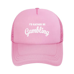 GEZHONU front-design pink trucker hat adds casual style for daily wear
