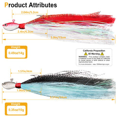 Close-up of high carbon steel jig hook on Bucktail Jig