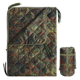 GHILEO Camo Poncho Liner in compression bag for compact travel packing.