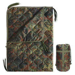 GHILEO Camo Poncho Liner in compression bag for compact travel packing.