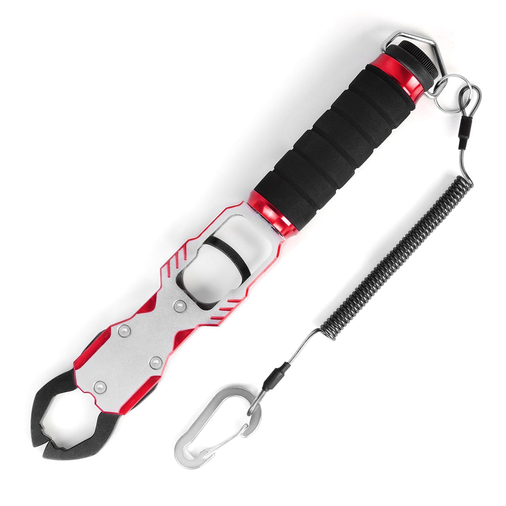 Ghosthorn 11-inch aluminum fish lip gripper with scale and 360-degree swivel