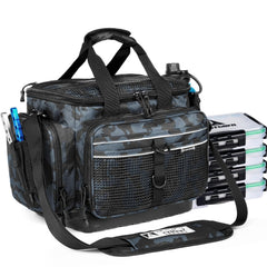 Ghosthorn fishing tackle box opened showing 3600 and 3700 trays for organized gear