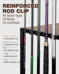 Vertical storage design saving space for fishing gear