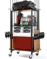 Ghosthorn 10-rod fishing rod holder mounted in garage for storage