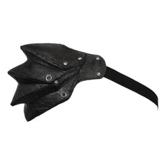 Close-up rivets and scratches on Ghoulish Productions pauldron highlight rugged detail for cosplay realism