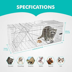 GHYKL live-trap-assembled shows quick setup with pre-assembled cage and secure rear door.