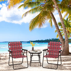 Giantex red beach chair folded compact for easy portability