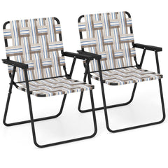 Giantex 2-pack folding director chairs ready for beach lounging and easy portability.