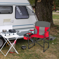 Giantex camping chair storage-pocket keeps essentials within easy reach.