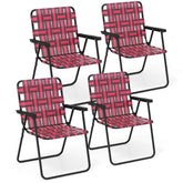 Giantex folding director chair red folded for easy transport and storage.