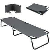 Giantex folding camping cot grey with compact fold for easy transport