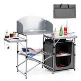 Giantex folding grill table with 26in top view for outdoor cooking convenience