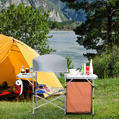 Giantex folding grill table detachable windscreen enhances flame control outdoors.